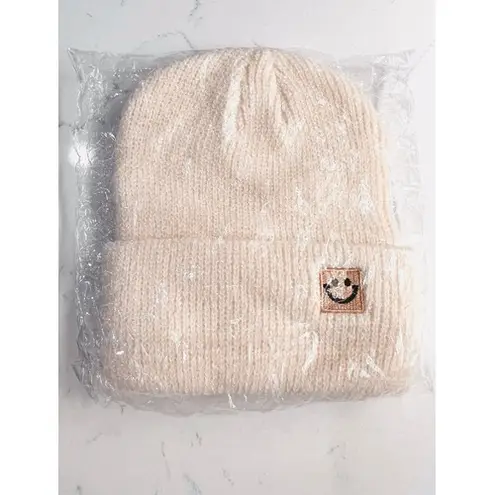 Unisex Winter Cozy Warm Cream Beanie Hat Unisex Knit Machine Washable Acrylic