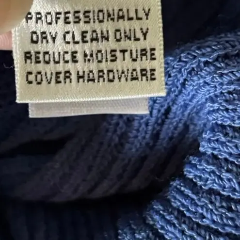 St. John Collection Size 6 Cardigan Sweater Santana Knit Unique Buttons Blue