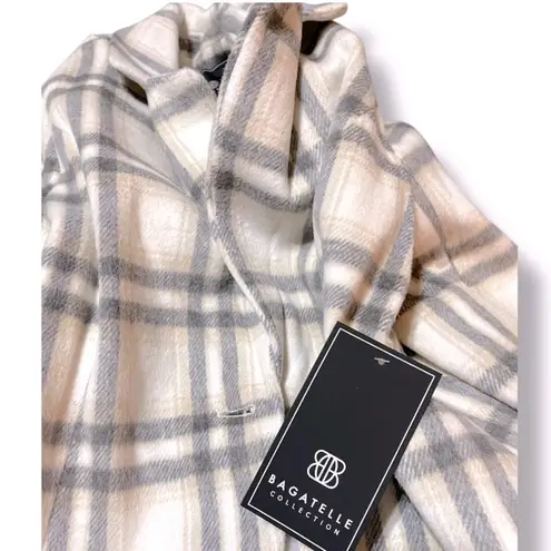 Bagatelle Cropped Blazer Cream, Gray and Beige Women’s Size Medium Single Button