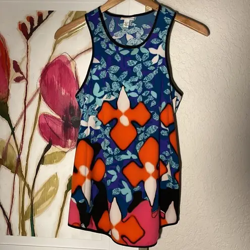 Peter Pilotto Tank Top Blue Orange Summer Colorful Vacation Cruise Artsy Coastal Size XS