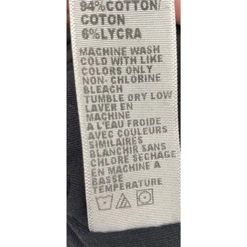 James Perse Standard Jersey Stretch Knit Knee Length Dress Ruched Scoop Black 3