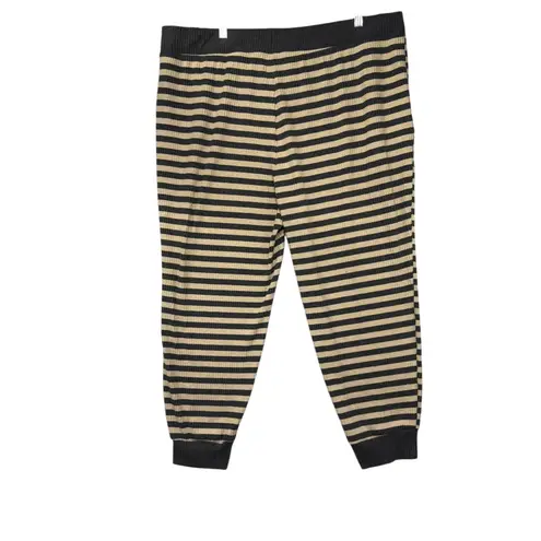 Torrid Sleep Striped Ribbed Jogger Pants Lounge Sleepwear Women Size 3 Black Tan