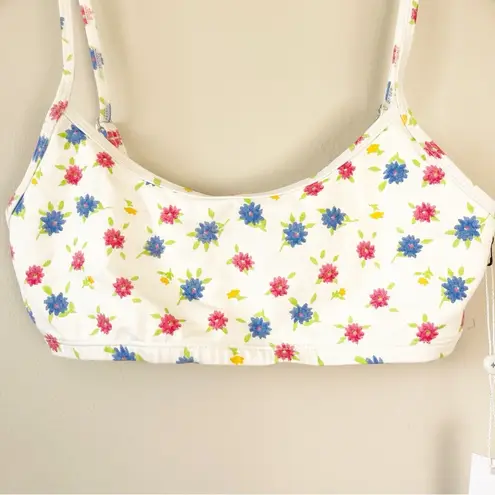 frankie's bikinis Frankie’s Bikinis Bay View Floral Bralette Bikini Top in Water Blossom Small NWT