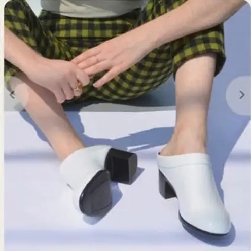 Women’s HOPP Collared Mules Clog Metallic Silver Slip on Sandals Size 8.5