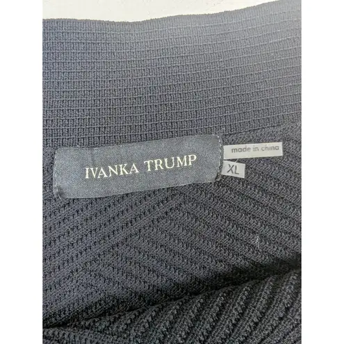 Ivanka Trump Black Ribbed Knit Pencil Midi Skirt Size XL