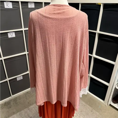 Rosegal Elegant Pink Crochet Lace Trim Kimono Cardigan Size undefined