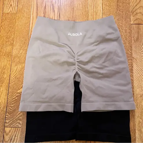 Aurola 3 Pack Power Biker Shorts NEW Size Medium Black, Chocolate, Mocha Black
