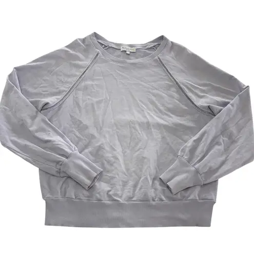 Michael Stars Sweatshirt Womens Large Kai Purple Pullover Sweatshirt Crew Neck