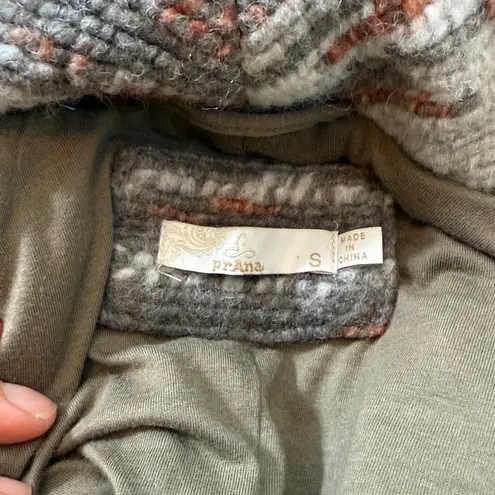 prAna Arria Wool Blend Marble Chunky Knit Collared Jacket Size Small