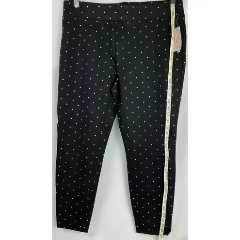 Philosophy Woman 1X Black White Polka Dot Slim Ankle Pants NWT Stretch MSRP $68 Size undefined