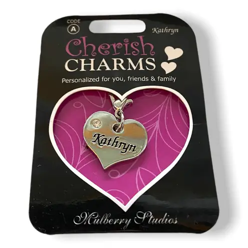 Cherish Charms KATHRYN Name Bracelet Charm Silvertone Silver Tone NEW