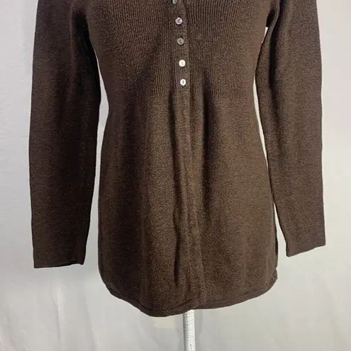 Sarah Spencer Wool Blend Brown V Neck Cardigan Sweater Size Large