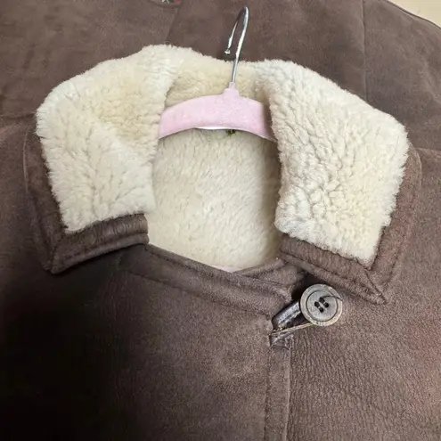 Vintage Loch Lomond Alexandria Scotland Antartex Sheepskin Jacket Size 12 Brown