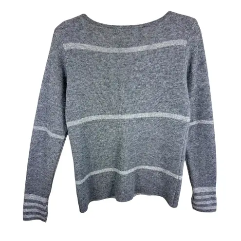 Benedetta B Gray Striped Merino Wool Cashmere Blend Pullover Sweater Size M Size M