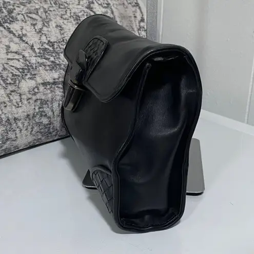 Bottega Veneta Intrecciato Leather Pouchette Clutch in Black