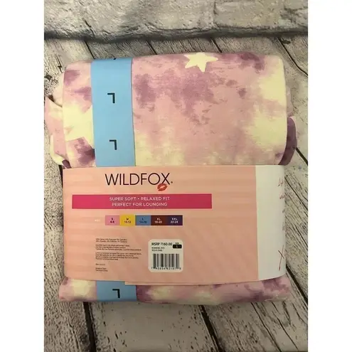 Wildfox  Purple Tie Dye Stars Sweatshirt and Shorts Lounge Set‎ Size Large/XXL - Image 6
