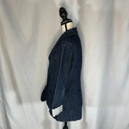 Baccini - Ladies Medium Denim Jacket Cuffed 3/4 Sleeve Vintage Classic