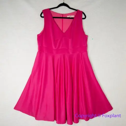 Hutch Barbiecore hot pink sleeveless fit and flare scuba dress, size 1X