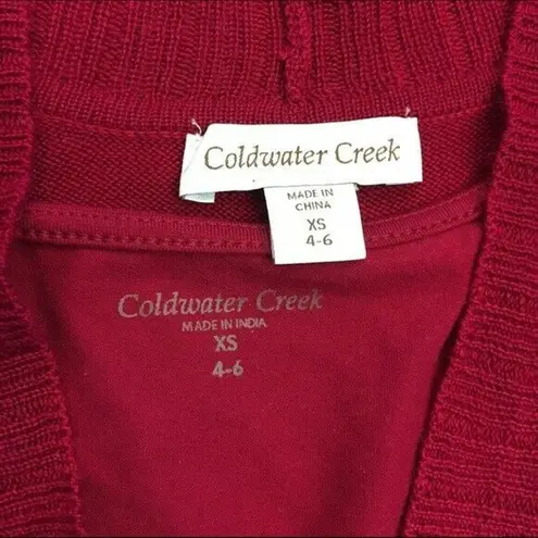 Coldwater Creek  Jewel Tone Red Sequined Tank Cardigan Set XS 4-6