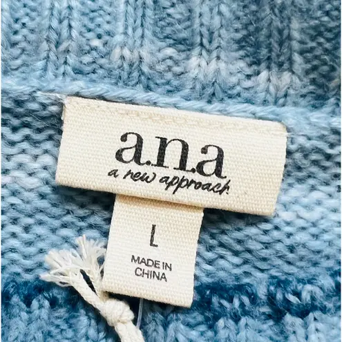 a.n.a  Blue Navy White Striped Sweater Crew Neck Size L NEW Tags A New Approach