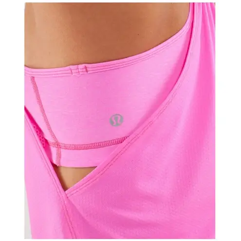 Lululemon  No Limits Layered Tank Top Built In Bra Racerback Pink Sz. 8