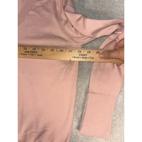 pink boden v neck sweater button cuff Cotton Stretch Blend Small