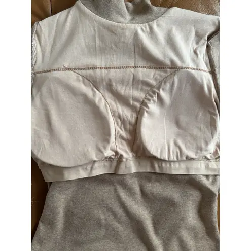 NWT OGL Soft Thermal Mockneck Short Sleeve Brami Top Brown Ribbed Pullover Large