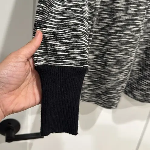 Ellen Tracy open front cardigan black and white woven cotton blend size M