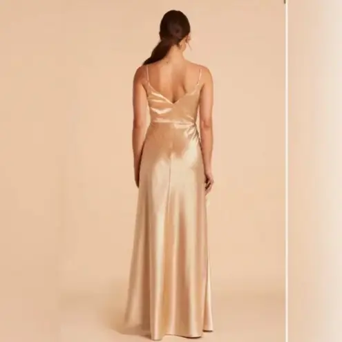 Birdy Grey Jay Strappy Tank Satin Dress Gown Bridesmaid Gold Size Medium NWT
