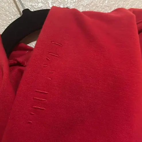 BEN TAVERNITI UNRAVEL PROJECT Red Hoodie Bodysuit Small