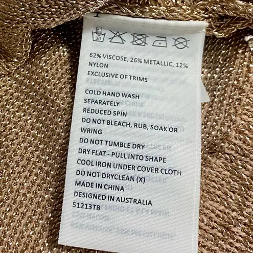 Bardot Metallic long sleeve Top/Sweater. Size 6