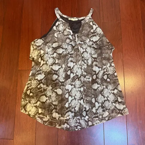 Brina & Em Snakeskin Halter Women's Top Size Large Brown