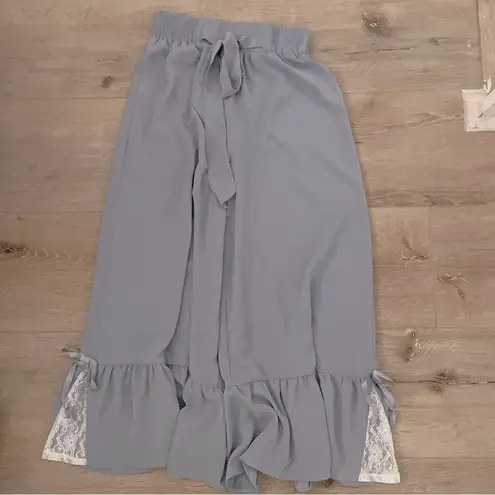 Japanese style girly pastel laces blue top and pants set suit Size M