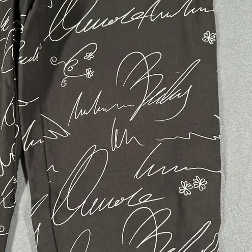 Frank Lyman Womens 12 Black Script Graffiti Writing Trouser Pant 226302