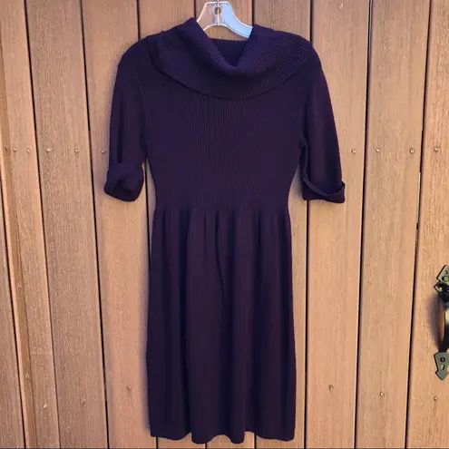 Evan Picone plum purple knit sweater dress, mini