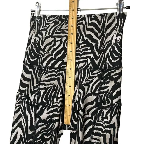 Emily Hsu Zebra Pocket Leggings Women’s Size Small Black White Yoga Pants USA