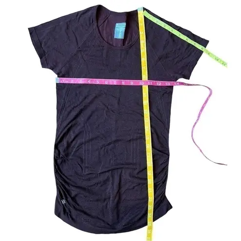 Athleta  Maroon Speedlight Seamless Short Sleeve Ruched Workout Yoga Tee Size XS