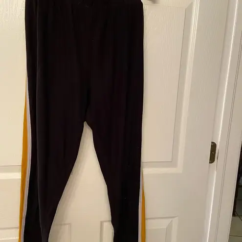 Love ❤️ Ari Black straight leg pants with mustard & White side stripes size 3X