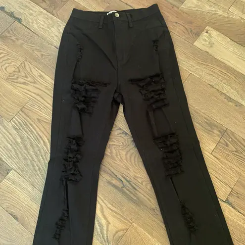 Aphrodite Black Distressed Jeans Size 13