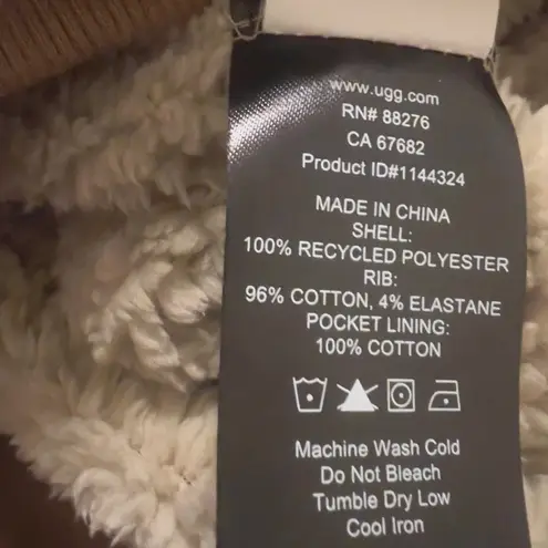 UGG  Sherpa Trim Jogger Sweatpants Tan Fleece Lined Cozy Loungewear Size S