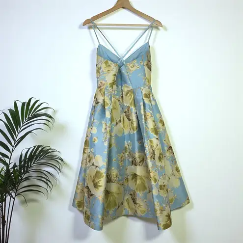 Eliza J 🆕 Jacquard Brocade Floral Midi Flare Dress