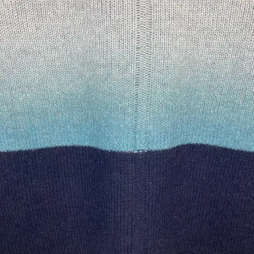 360 Cashmere NWT  Lucia Ombre Polo Misty Blue Turtleneck Sweater Size XS