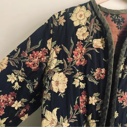 Vintage Vindago Design Floral Tapestry Reversible Art to Wear Kimono Jacket Size M