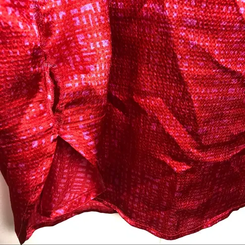 Natori Silky Red Mumu Kaftan Dress