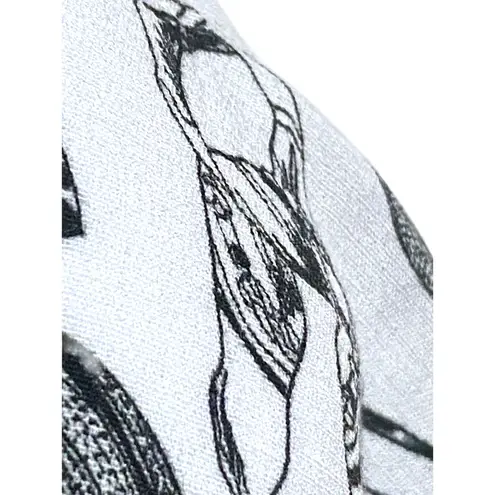 Karen Kane Handbag Purse Scarves Tie Front V Neck Blouse Top L Monochrome NWT