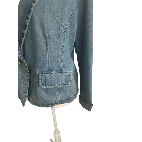 Bill Blass Petite Denim Blazer Jacket Size Petite Large