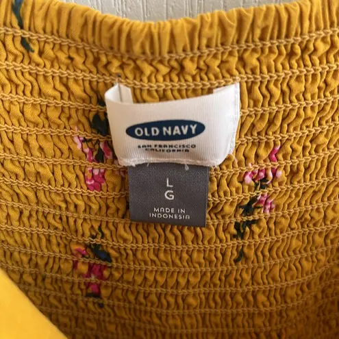 Old Navy  Mustard Floral Dress
