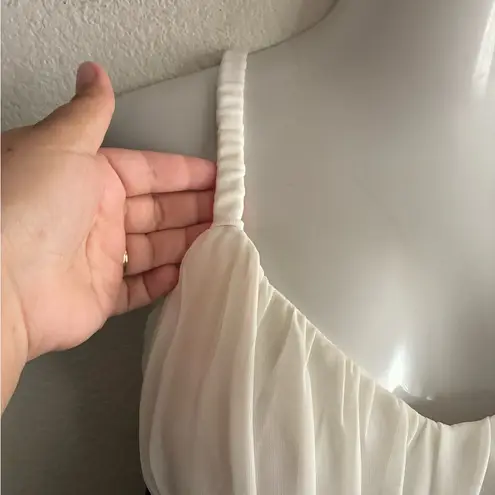 Sweet Storm Chic Asymmetrical Black and White Empire Waist Dress L