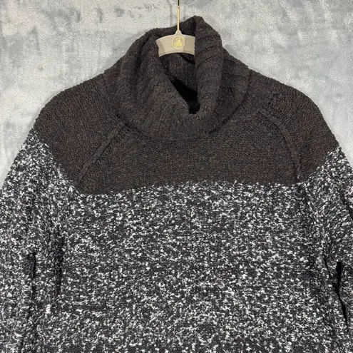 Lilla P Turtleneck Cowl Neck Chunky Knit Sweater Black Size M