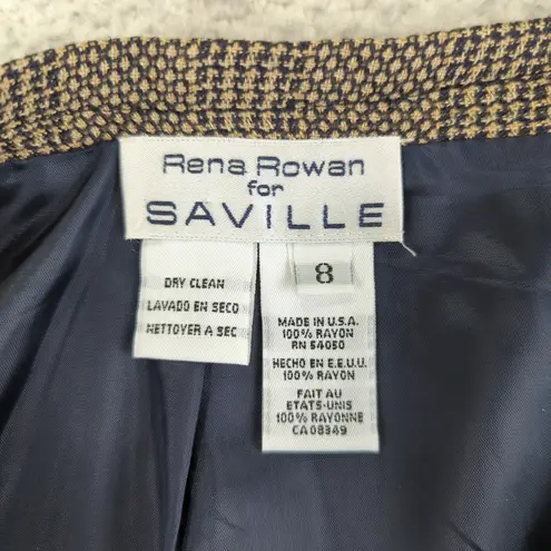 Vintage Rena Rowan for Saville Pleated Midi‎ Skirt Brown Black Plaid USA Women 8